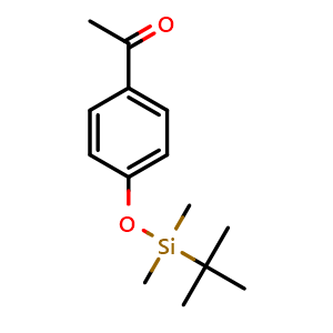 Chemical structure of 1-(4-{[dimethyl(2-methylprop-2-yl)silyl]oxy}phenyl)ethan-1-one , CAS 149683-53-4, AChemBlock AD240326