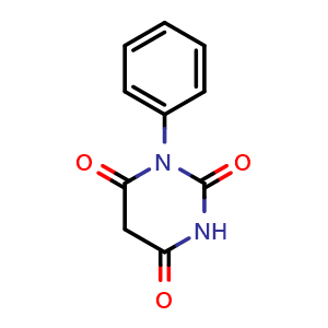 Chemical structure of 1-Phenyl-2,4,6(1H,3H,5H)-pyrimidinetrione , CAS 15018-50-5, AChemBlock AD240334