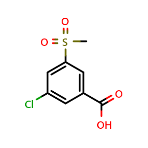 Chemical structure of 3-Chloro-5-methanesulfonylbenzoic acid , CAS 151104-63-1, AChemBlock AD240348