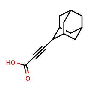 Chemical structure of 3-(2-adamantyl)prop-2-ynoic acid , CAS 1511250-38-6, AChemBlock AD240349