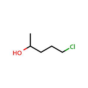 Chemical structure of 5-chloropentan-2-ol , CAS 15146-94-8, AChemBlock AD240353