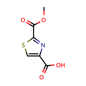 Chemical structure of 2-(Methoxycarbonyl)thiazole-4-carboxylic acid , CAS 1516807-24-1, AChemBlock AD240357