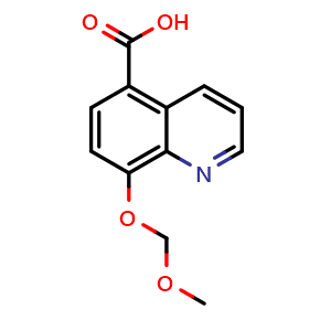Chemical structure of 8-(methoxymethoxy)quinoline-5-carboxylic acid , CAS 1516899-46-9, AChemBlock AD240358