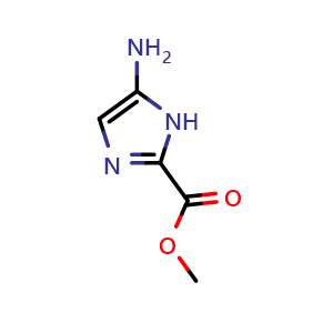 Chemical structure of methyl 5-amino-1H-imidazole-2-carboxylate , CAS 1517999-26-6, AChemBlock AD240359