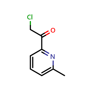 Chemical structure of 2-chloro-1-(6-methylpyridin-2-yl)ethan-1-one , CAS 1526754-82-4, AChemBlock AD240371
