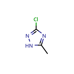 Chemical structure of 3-chloro-5-methyl-1H-1,2,4-triazole , CAS 15285-15-1, AChemBlock AD240375