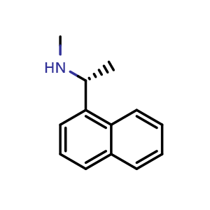 Chemical structure of (1R)-N-methyl-1-(1-naphthyl)ethanamine , CAS 15297-33-3, AChemBlock AD240376