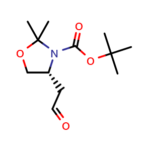 Chemical structure of (R)-3-Boc-2,2-dimethyloxazolidine-4-acetaldehyde , CAS 153053-19-1, AChemBlock AD240378