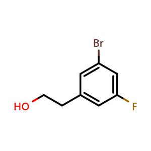 Chemical structure of 2-(3-bromo-5-fluorophenyl)ethan-1-ol , CAS 1532475-52-7, AChemBlock AD240379