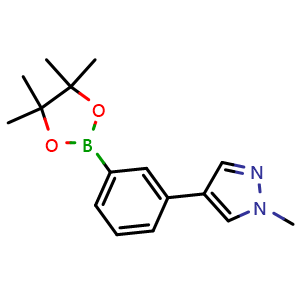 Chemical structure of 3-(1-Methyl-4-pyrazolyl)phenylboronic Acid Pinacol Ester , CAS 1534350-44-1, AChemBlock AD240383