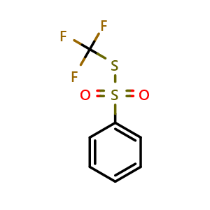 Chemical structure of {[(Trifluoromethyl)sulfanyl]sulfonyl}benzene , CAS 15398-96-6, AChemBlock AD240396