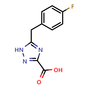 Chemical structure of 5-(4-fluorobenzyl)-1H-1,2,4-triazole-3-carboxylic acid , CAS 1543266-12-1, AChemBlock AD240402