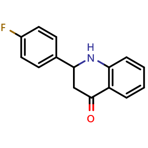 Chemical structure of 2-(4-fluorophenyl)-2,3-dihydro-1H-quinolin-4-one , CAS 155370-03-9, AChemBlock AD240410
