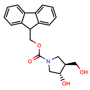 Chemical structure of N-Fmoc-(3S,4S)-4-(hydroxymethyl)pyrrolidin-3-ol , CAS 1579291-01-2, AChemBlock AD240441