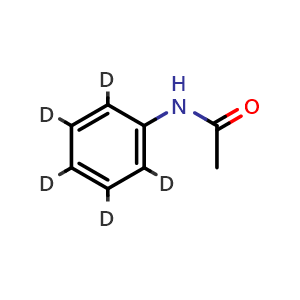 Chemical structure of N-(2,3,4,5,6-pentadeuteriophenyl)acetamide , CAS 15826-91-2, AChemBlock AD240447