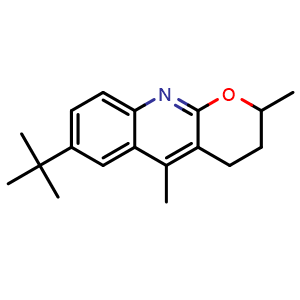 Chemical structure of 7-(tert-Butyl)-2,5-dimethyl-3,4-dihydro-2H-pyrano[2,3-b]quinoline , CAS 1588498-37-6, AChemBlock AD240455