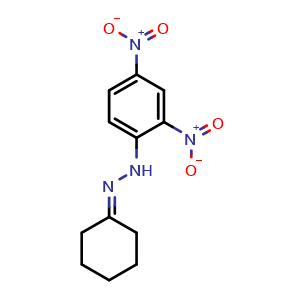 Chemical structure of 1-Cyclohexylidene-2-(2,4-dinitrophenyl)hydrazine , CAS 1589-62-4, AChemBlock AD240456