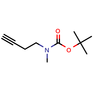 Chemical structure of 2-methylpropan-2-yl [(but-3-ynyl)(methyl)amino]methanoate , CAS 159492-85-0, AChemBlock AD240462
