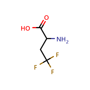 Chemical structure of 2-amino-4,4,4-trifluoro-butanoic acid , CAS 15959-93-0, AChemBlock AD240468
