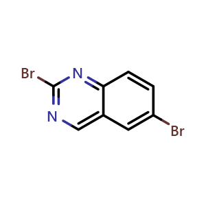 Chemical structure of 2,6-dibromoquinazoline , CAS 161425-75-8, AChemBlock AD240508