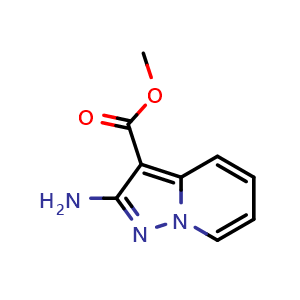 Chemical structure of methyl 2-aminopyrazolo[1,5-a]pyridine-3-carboxylate , CAS 1620075-73-1, AChemBlock AD240517
