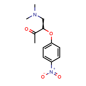 Chemical structure of 4-(dimethylamino)-3-[(4-nitrophenyl)oxy]but-3-en-2-one , CAS 1620319-31-4, AChemBlock AD240518