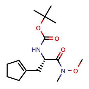 Chemical structure of 2-methylpropan-2-yl {[(5S)-6-(cyclopent-1-enyl)-3-methyl-4-oxo-3-aza-2-oxahex-5-yl]amino}methanoate , CAS 1629053-88-8, AChemBlock AD240543