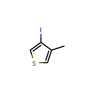 Chemical structure of 3-Iodo-4-methylthiophene , CAS 16494-41-0, AChemBlock AD240569