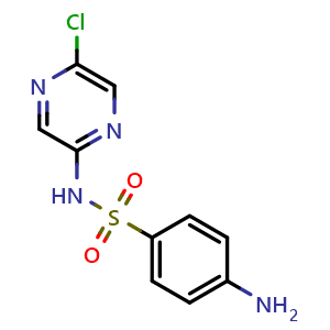 Chemical structure of 4-Amino-N-(5-chloropyrazin-2-yl)benzenesulfonamide , CAS 1672-91-9, AChemBlock AD240585