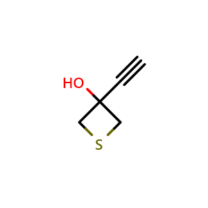 Chemical structure of 3-Ethynyl-3-thietanol , CAS 1678527-84-8, AChemBlock AD240589