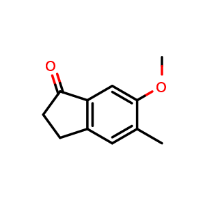 Chemical structure of 6-Methoxy-5-methyl-2,3-dihydro-1H-inden-1-one , CAS 1685-77-4, AChemBlock AD240596