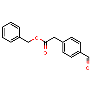 Chemical structure of Benzyl 2-(4-formylphenyl)acetate , CAS 168625-39-6, AChemBlock AD240597