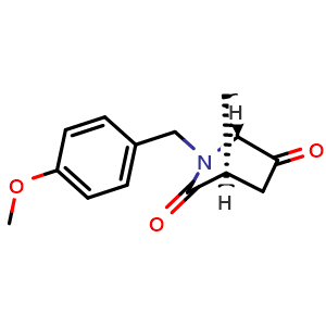 Chemical structure of (1R,4S)-2-[(4-methoxyphenyl)methyl]-2-azabicyclo[2.2.1]heptane-3,6-dione , CAS 168773-57-7, AChemBlock AD240598