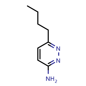 Chemical structure of 6-butylpyridazin-3-amine , CAS 1699465-06-9, AChemBlock AD240619