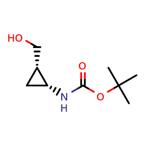 Chemical structure of 2-methylpropan-2-yl {[(1S,2R)-1-(hydroxymethyl)cycloprop-2-yl]amino}methanoate , CAS 170299-61-3, AChemBlock AD240624