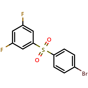 Chemical structure of 1-(4-bromobenzenesulfonyl)-3,5-difluorobenzene , CAS 1708124-17-7, AChemBlock AD240633