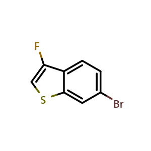 Chemical structure of 6-bromo-3-fluoro-1-benzothiophene , CAS 1709825-08-0, AChemBlock AD240635