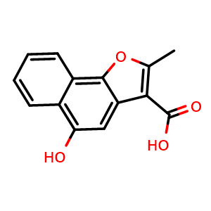 Chemical structure of 5-hydroxy-2-methylnaphtho[1,2-b]furan-3-carboxylic acid , CAS 17112-91-3, AChemBlock AD240638