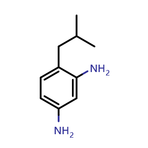 Chemical structure of 4-(2-methylpropyl)benzene-1,3-diamine , CAS 17139-63-8, AChemBlock AD240641