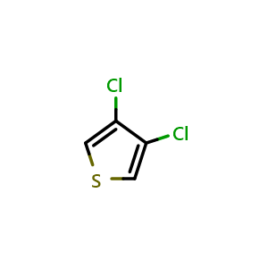 Chemical structure of 3,4-dichlorothiophene , CAS 17249-76-2, AChemBlock AD240650