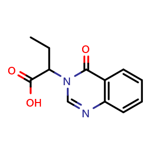 Chemical structure of 2-(4-Oxoquinazolin-3(4h)-yl)butanoic acid , CAS 173070-45-6, AChemBlock AD240653