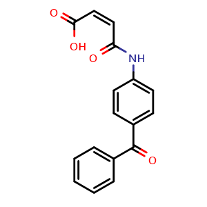 Chemical structure of (2Z)-3-[(4-benzoylphenyl)carbamoyl]prop-2-enoic acid , CAS 174603-69-1, AChemBlock AD240659