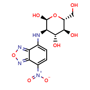 Chemical structure of (2S,3R,4R,5S,6R)-6-(hydroxymethyl)-3-[(7-nitro-2,1,3-benzoxadiazol-4-yl)amino]oxane-2,4,5-triol , CAS 174844-43-0, AChemBlock AD240662