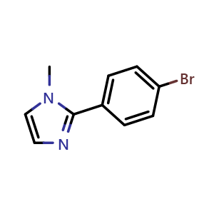 Chemical structure of 2-(4-bromophenyl)-1-methyl-1H-imidazole , CAS 176961-54-9, AChemBlock AD240677
