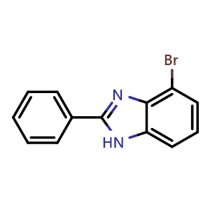 Chemical structure of 4-Bromo-2-phenylbenzimidazole , CAS 1770-31-6, AChemBlock AD240679