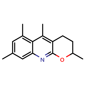 Chemical structure of 2,5,6,8-tetramethyl-2H,3H,4H-pyrano[2,3-b]quinoline , CAS 1771764-64-7, AChemBlock AD240680