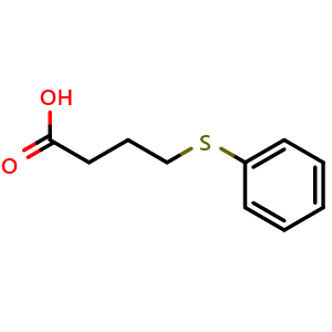 Chemical structure of 4-(phenylsulfanyl)butanoic acid , CAS 17742-51-7, AChemBlock AD240685