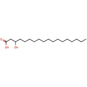 Chemical structure of 3-Hydroxyoctadecanoic acid , CAS 17773-30-7, AChemBlock AD240690