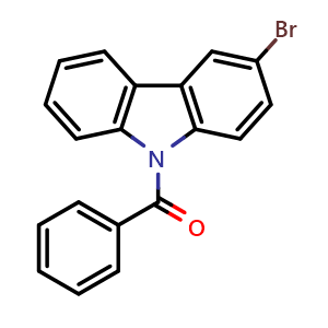 Chemical structure of 9-benzoyl-3-bromo-9H-carbazole , CAS 177775-87-0, AChemBlock AD240692
