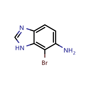 Chemical structure of 4-bromo-3H-benzimidazol-5-amine , CAS 177843-26-4, AChemBlock AD240694